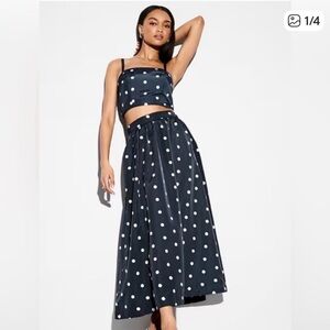 Old Navy Dark Blue Polka Dot Skirt Set